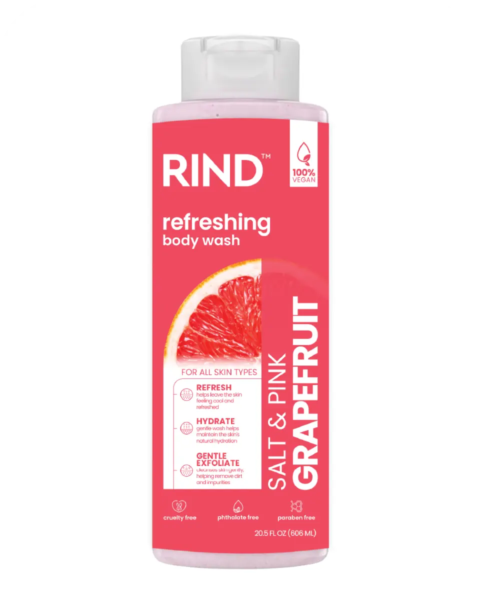 Rind Body Wash Refreshing Salt & Pink Grapefruit 20.5Oz/606Ml