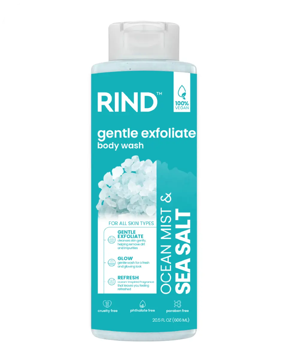 Rind Body Wash Gentle Exfoliate Ocean Mist & Sea Salt 20.5Oz/606Ml
