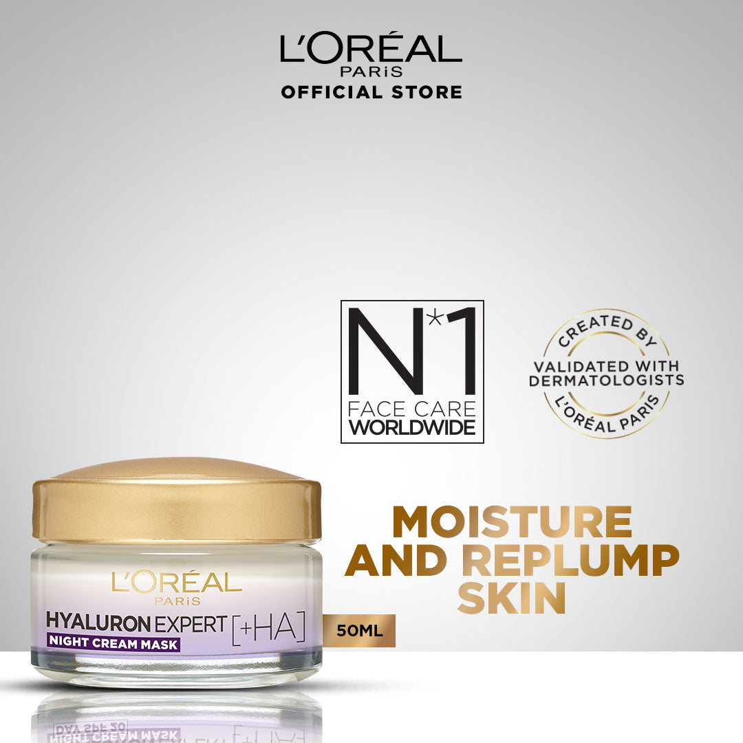 L'Oreal Paris Hyaluron Expert Replumping Moisturizing Night Cream 50 Ml - Highfy.pk