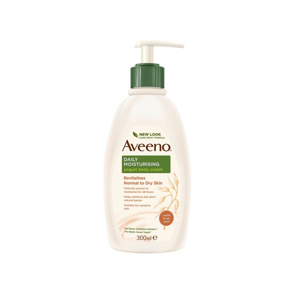 Aveeno Daily Moisturising Yogurt Body Cream Vanilla Oat Scent Pump 300Ml - Highfy.pk