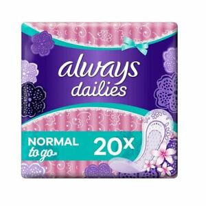Always Dailies To Go Panty Liners Fresh Scent Normal 20'S