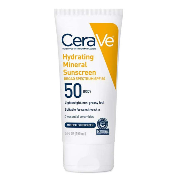 Cerave Hydrating Mineral Sunscreen Spf50 Body 5Oz/150Ml – Highfy.pk