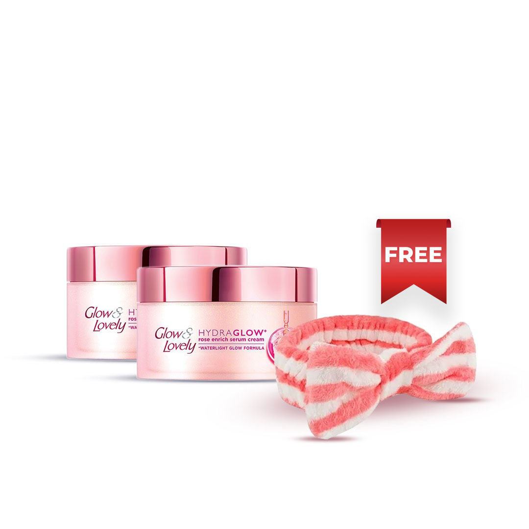 Bundle - Glow & Lovely Hydraglow Cream - 60G with Free Skincare HeadBand