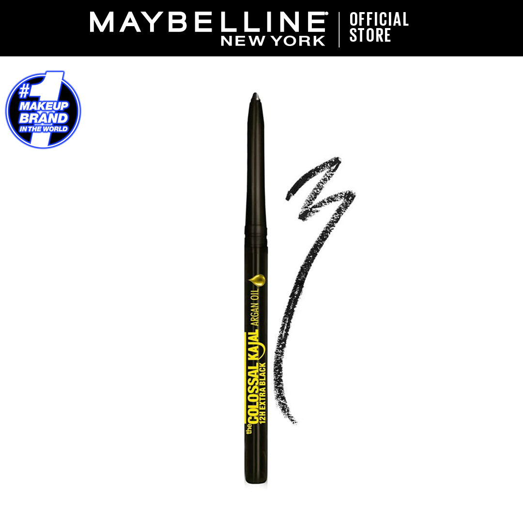 Maybelline New York Colossal Kajal Argan Oil 12 Hr Khol Liner - 01 Black Kajal - Highfy.pk