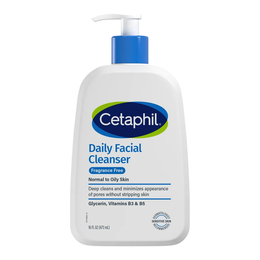 Cetaphil Daily Facial Cleanser Normal To Oily Skin Fragrance Free 16Oz/473Ml