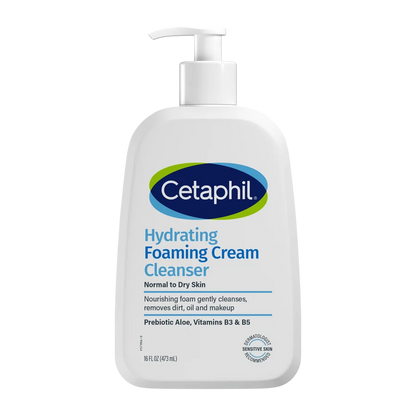 Cetaphil Hydrating Foaming Cream Cleanser Normal To Dry Skin 16Oz/473Ml