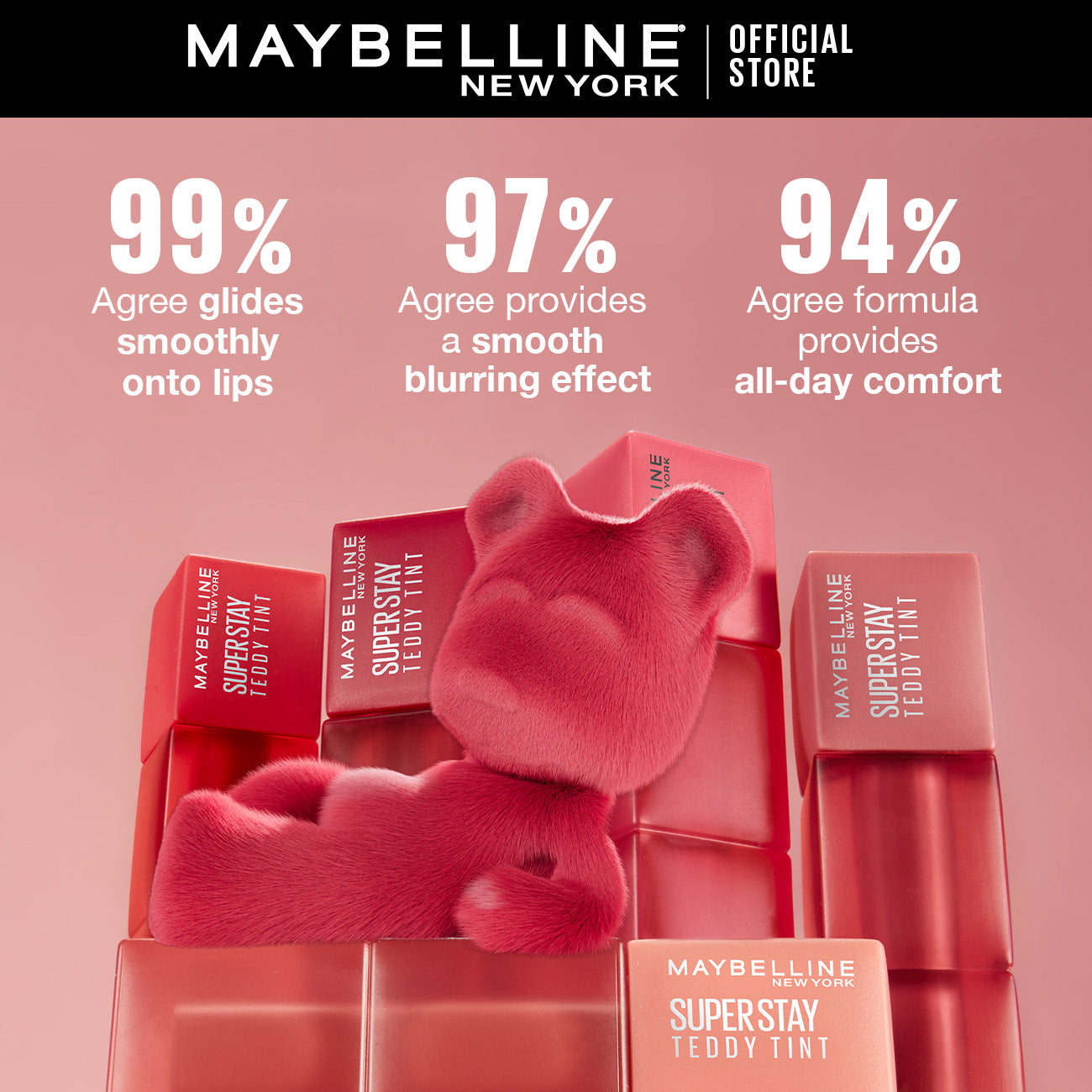 Maybelline New York's Super Stay Teddy Tint™: The 12-Hour Liquid Lip Tint!