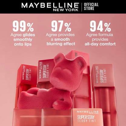 Maybelline New York's Super Stay Teddy Tint™: The 12-Hour Liquid Lip Tint!