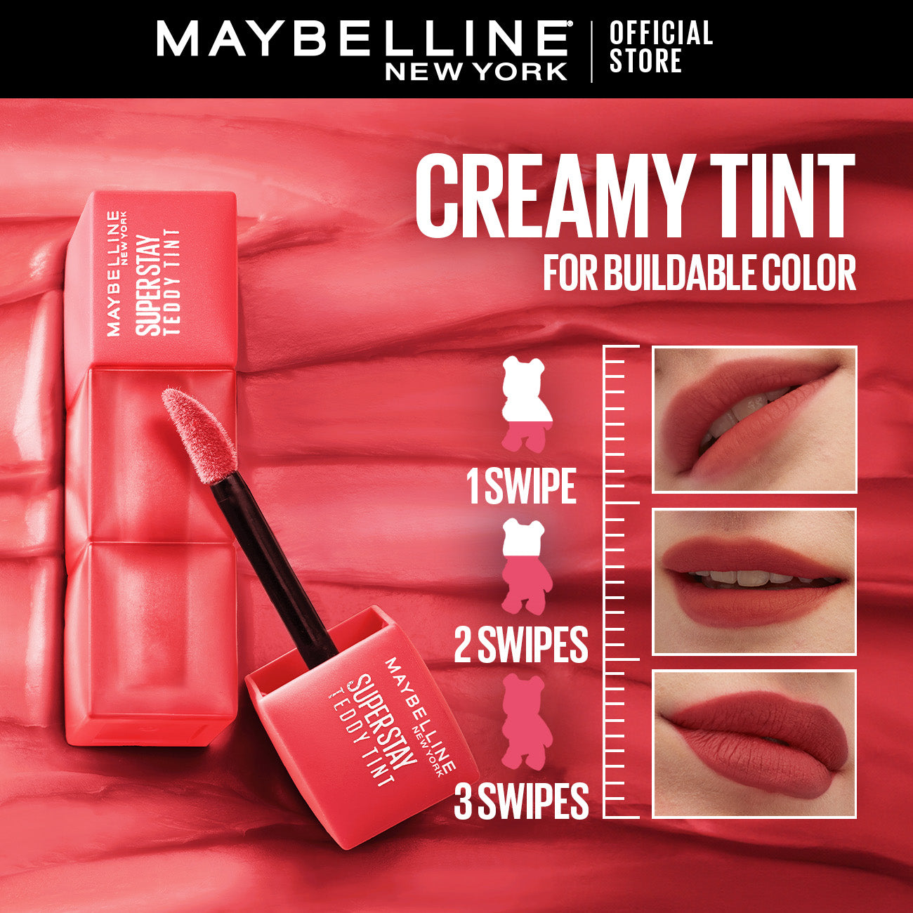 Maybelline New York's Super Stay Teddy Tint™: The 12-Hour Liquid Lip Tint!