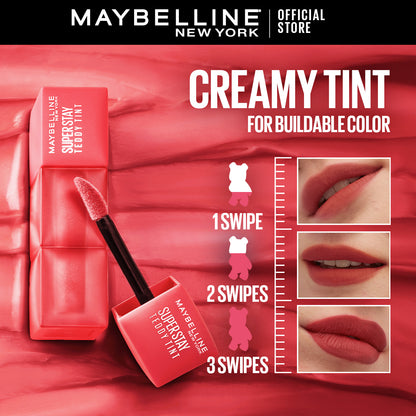 Maybelline New York's Super Stay Teddy Tint™: The 12-Hour Liquid Lip Tint!