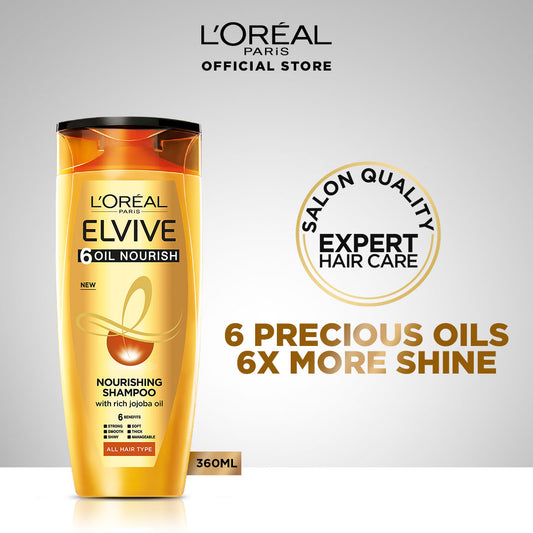 L'Oreal Paris Elvive 6 Oil Nourish Shampoo 360 Ml - For Dull & Dry Hair