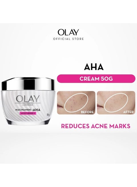 Olay - Luminous Niacinamide+ Aha Moisturiser - 50G