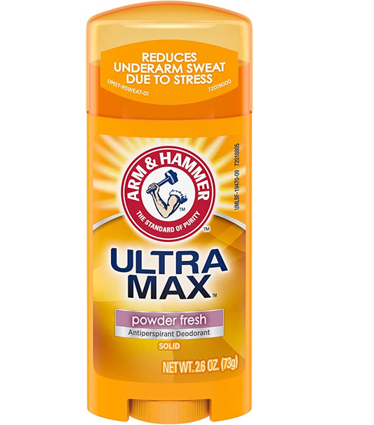 Arm & Hammer Ultra Max Antiperspirant Deodorant, Powder Fresh, Solid