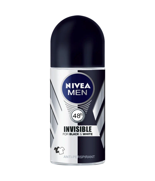 Nivea- Deodorant Roll On Men Black & White Invisible - 50Ml