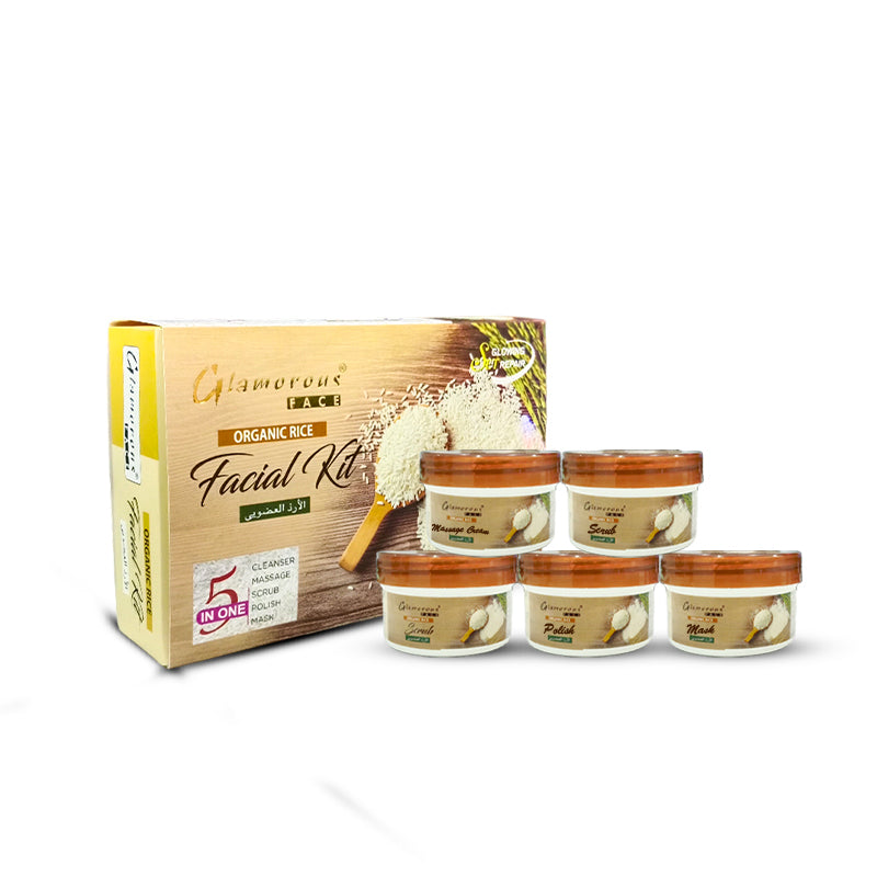 Glamorous Face - 5 in 1 Facial Kit - Organic Rice