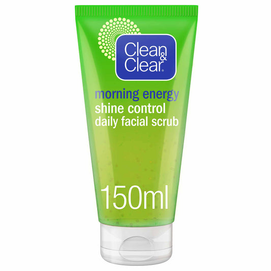 Clean & Clear Daily Facial Scrub Shine Control Morning Energy 150Ml