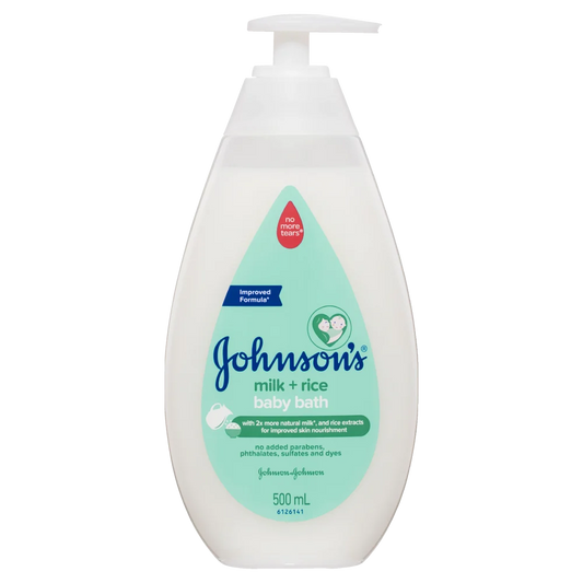 Johnsons - Baby Milk & Rice Hair & Body Bath - 500Ml (Pump)