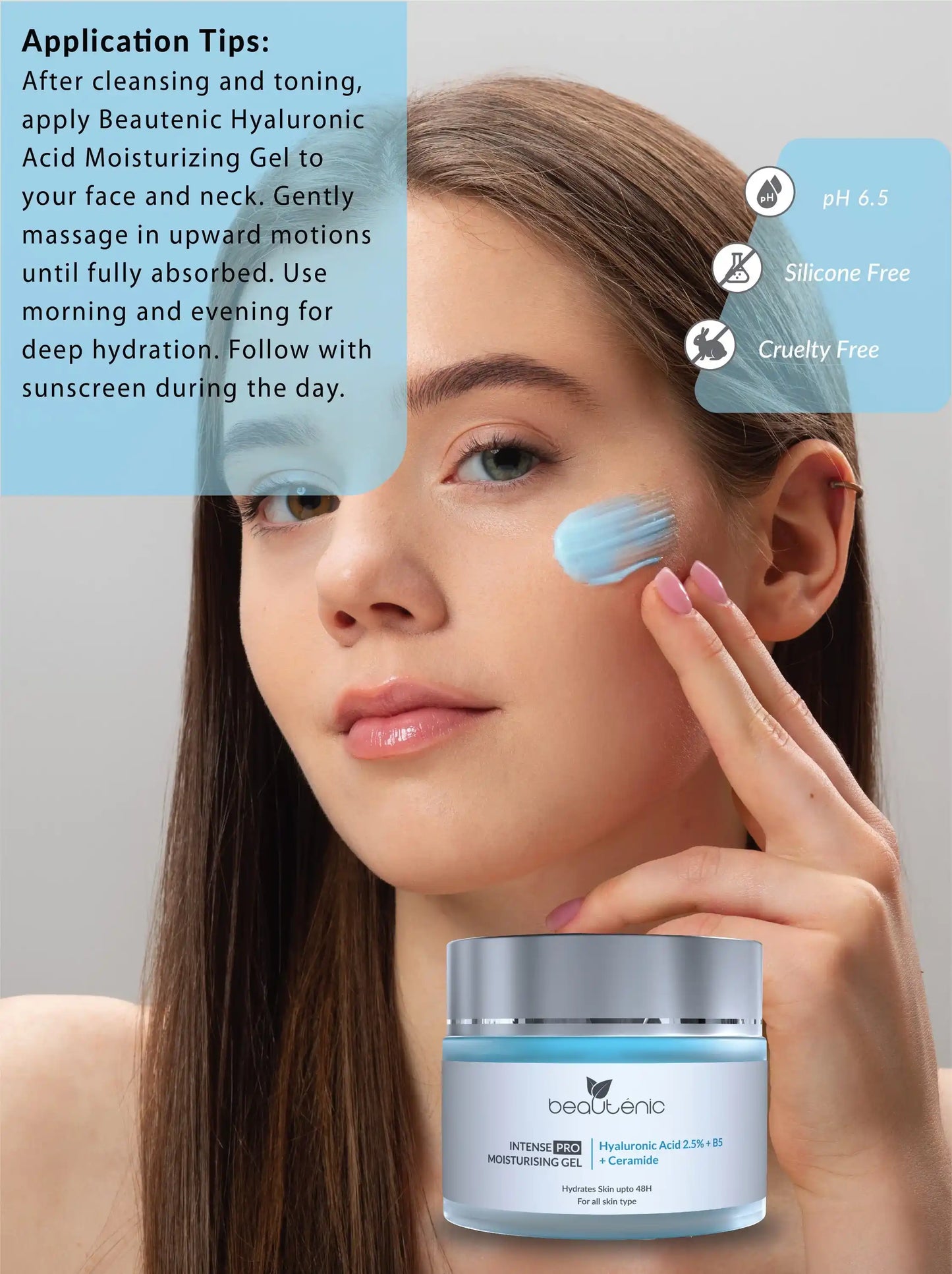 Beautenic - Intense Pro Moisturising Gel with Hyaluronic Acid 2.5% + B5 + Ceramide
