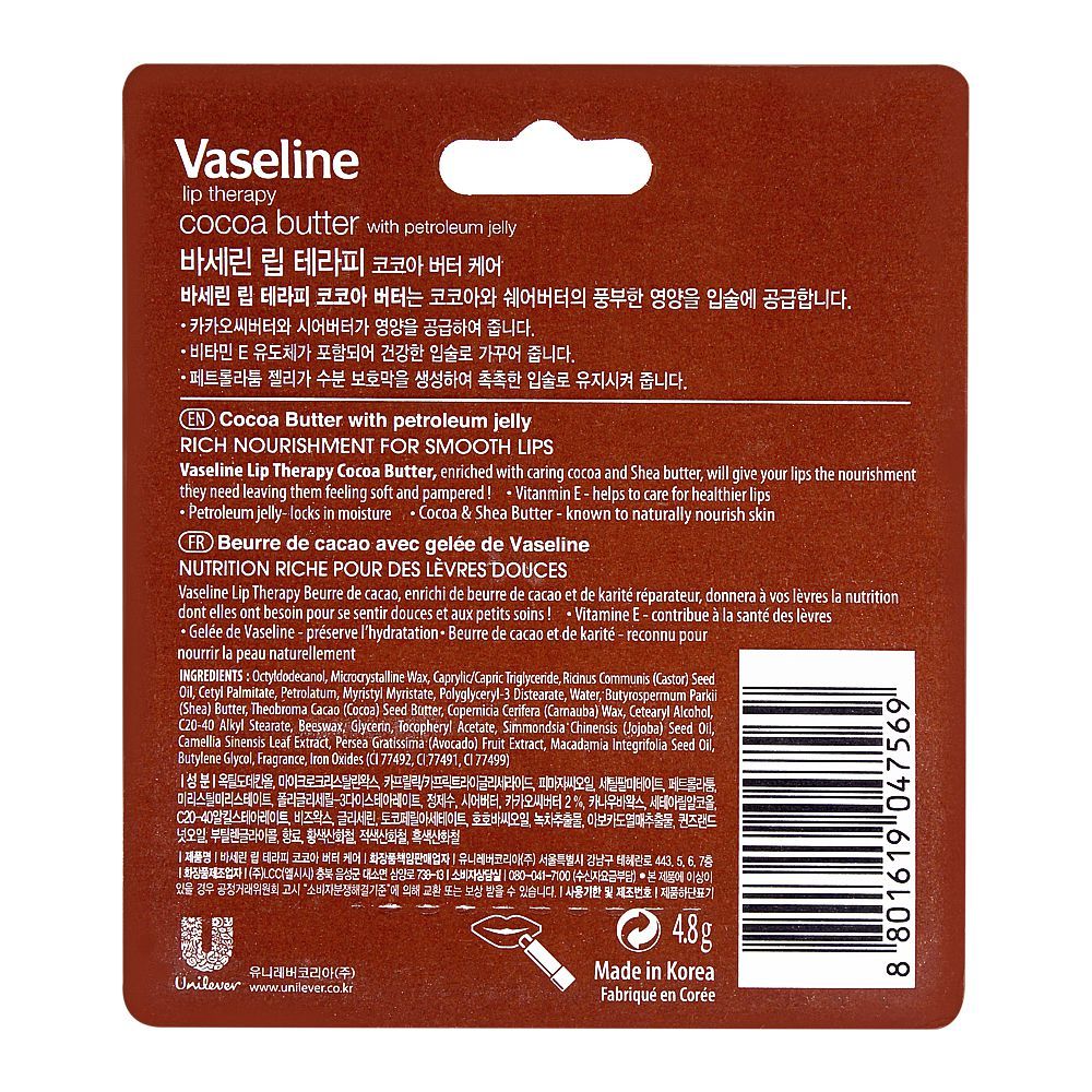 Vaseline Lip Therapy Cocoa Butter 4.8G - Highfy.pk