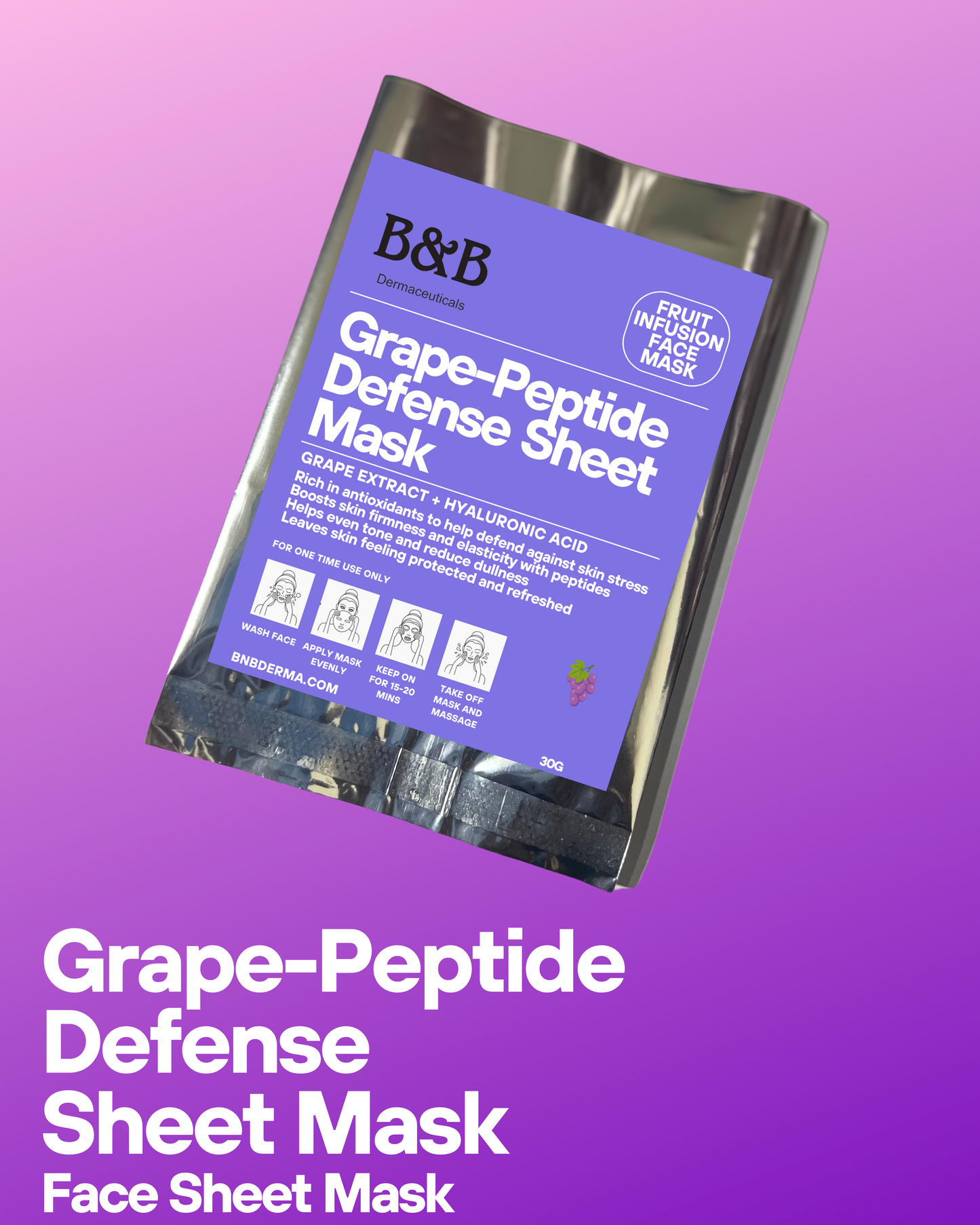 B&B Derma - Grape-Peptide Defense Sheet Mask