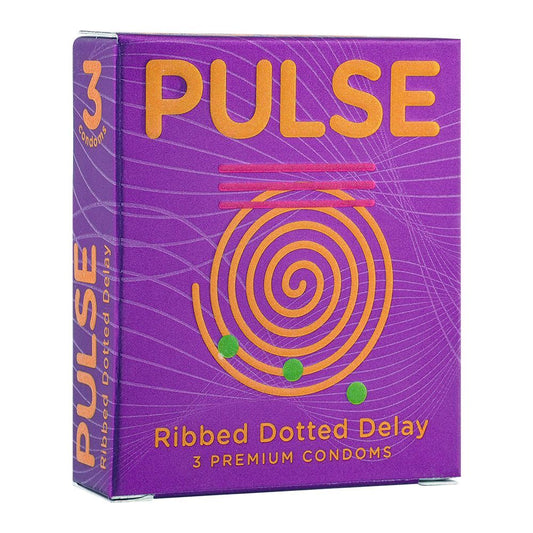 Pulse - Ribbed Dotted Delay 3 Premium Condoms