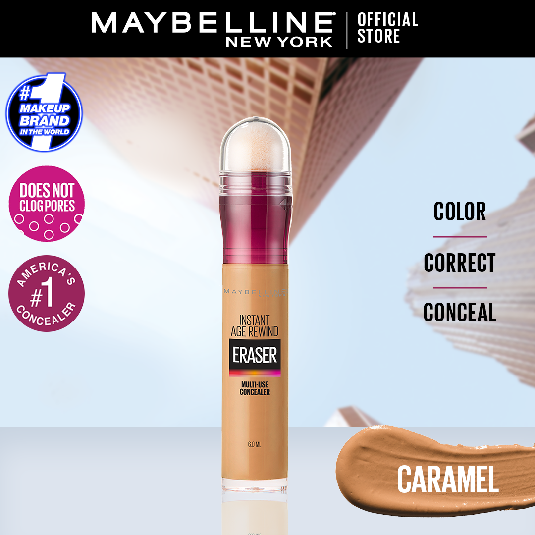 Maybelline New York Instant Age Rewind Eraser Multi-Use Concealer, 144 Caramel