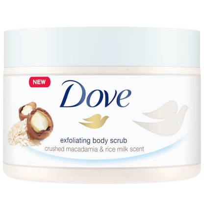 Dove Body Scrub Crushed Macadamia & Rice Milk Scent 225Ml