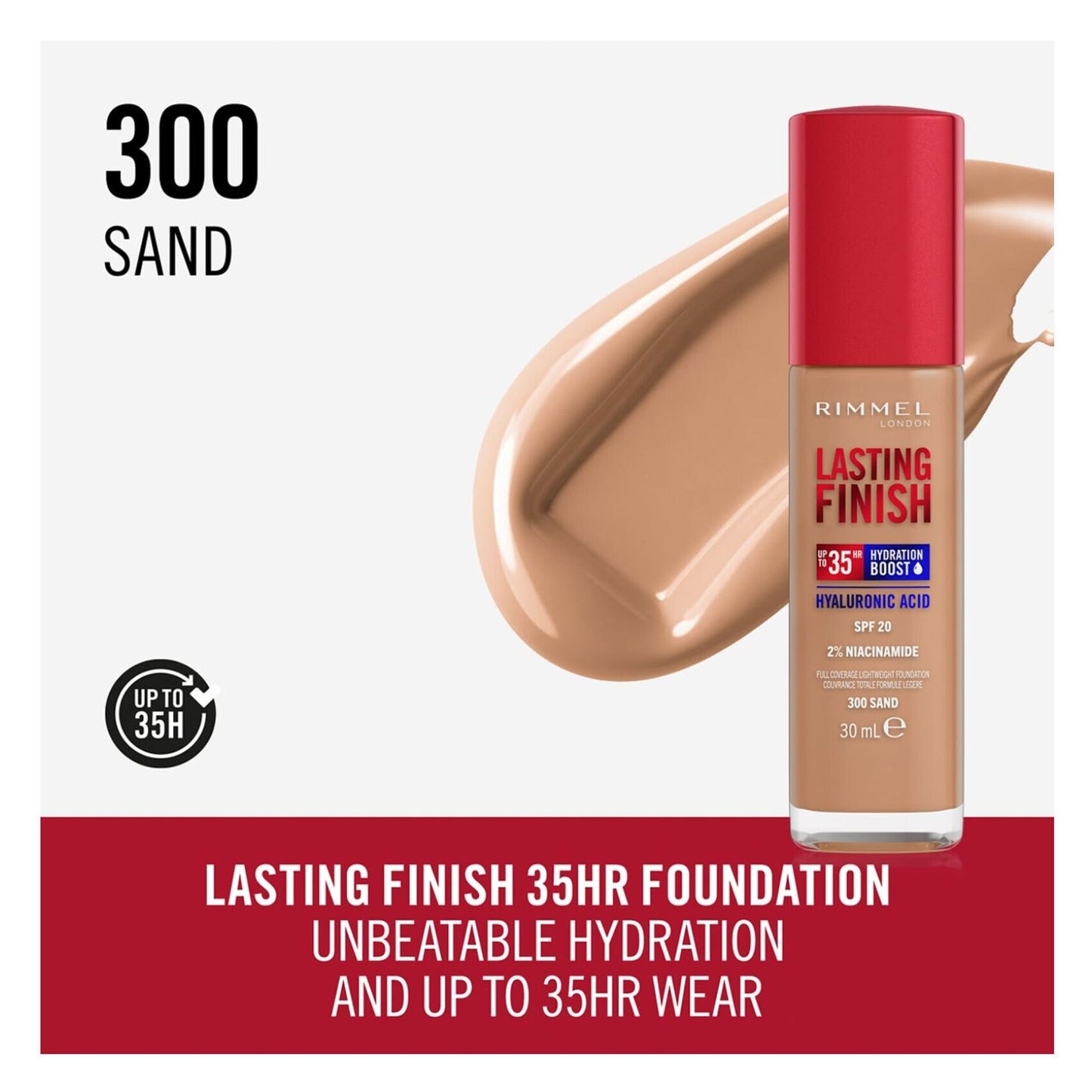 Rimmel - Lasting Finish Hyaluronic Acid Long-Lasting 300 Sand