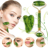 Facial Beauty - Pack Of Jade Face Roller & Gua Sha