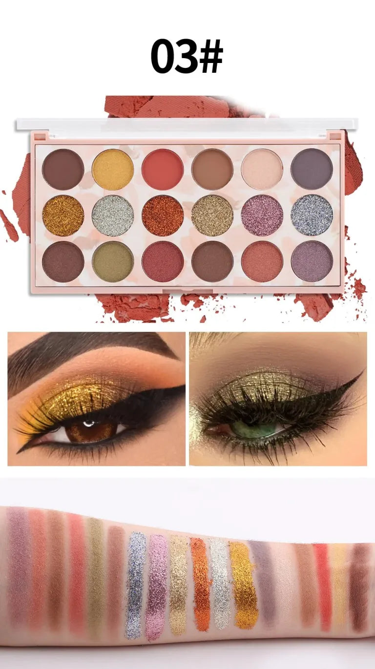 Miss Rose - 12 Color Eyeshadow & 6 Color Glitter 21.6G - M3