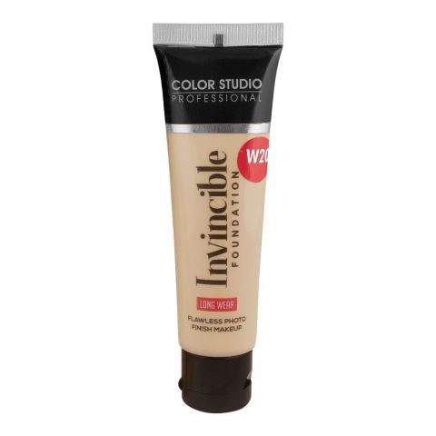 Color Studio - Invincible Foundation Shade Medium Beige- W20- Flawless Photo Finish Makeup
