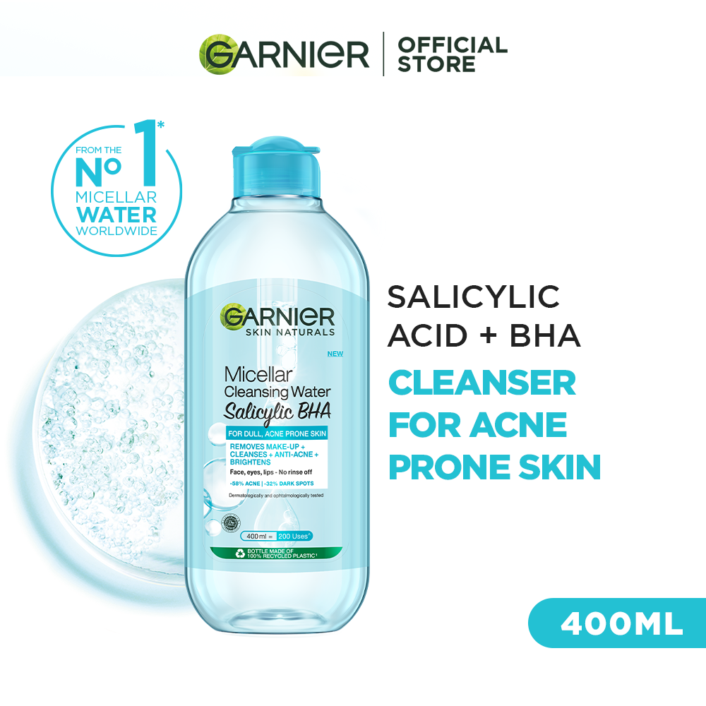 Garnier Salicylic + BHA Micellar Cleansing Water for Acne Prone Skin - 400Ml