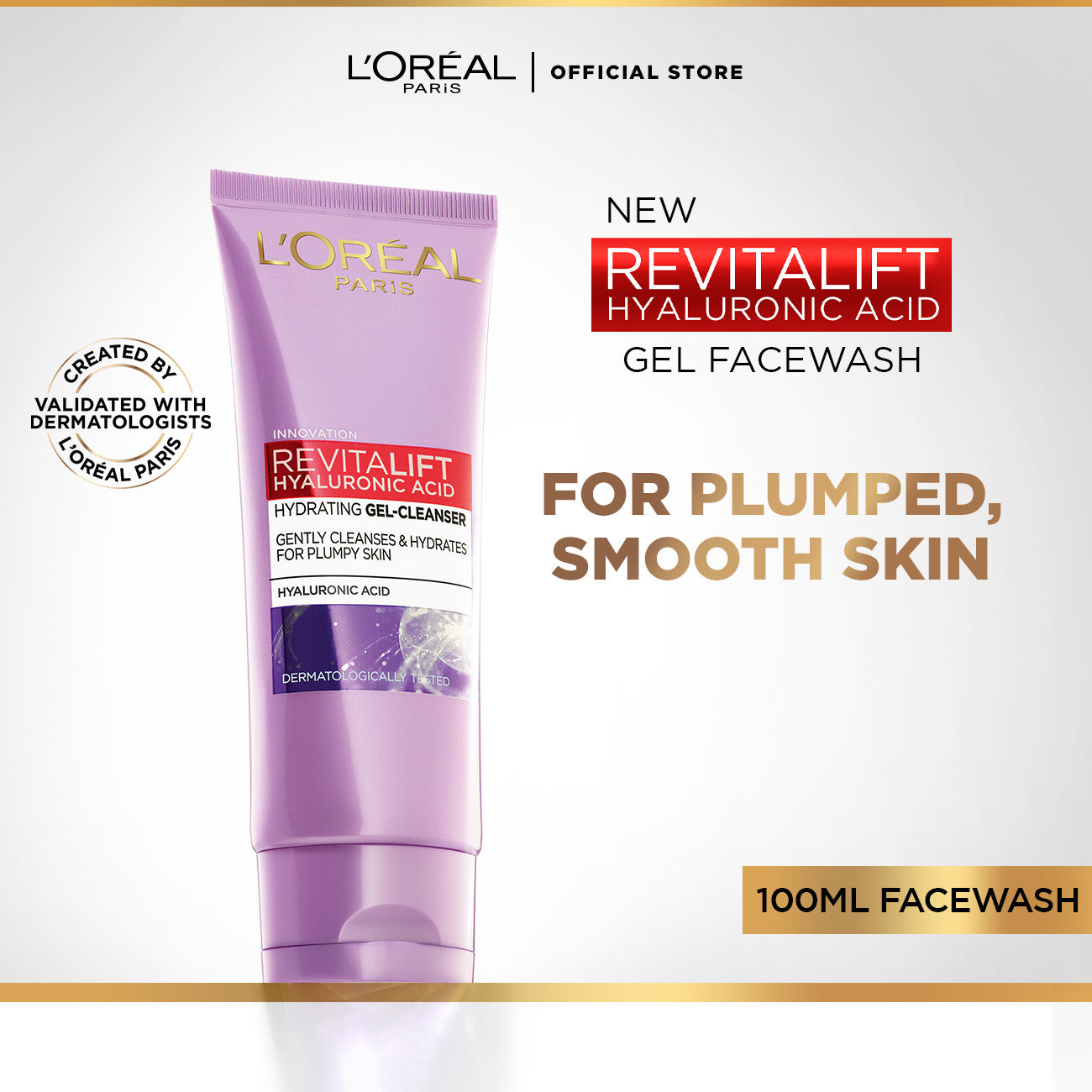 L'Oreal Paris Revitalift Hyaluronic Acid Hydrating Gel Facewash 100ml