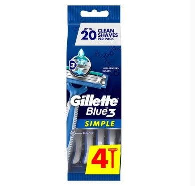 Gillette Blue Ill Simple Razors 4'S
