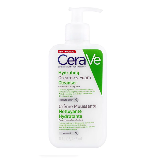 Cerave Hydrating Cream To Foam Cleanser Removes Makeup 236Ml