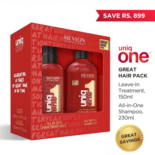Revlon - UniqONE DUO-PACK All-in-One Leave-In Hair Treatment Classic Fragrance 150ml + Shampoo 230ml