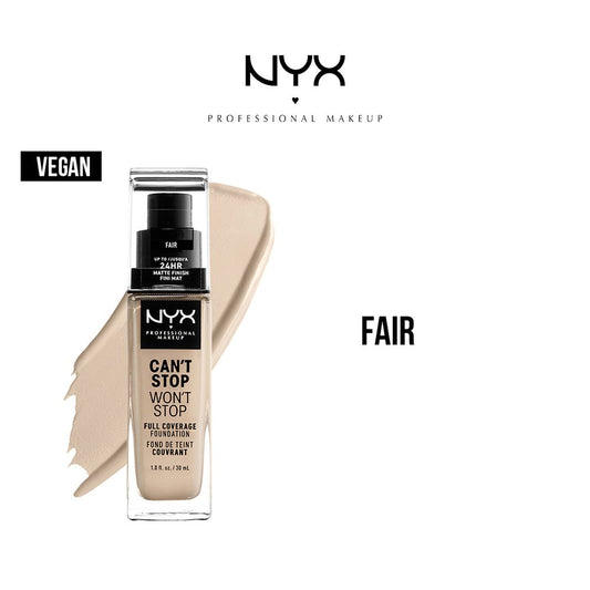 NYX Cant Stop Won'T Stop Full Coverage Foundation 30 Ml 1.5 Fair