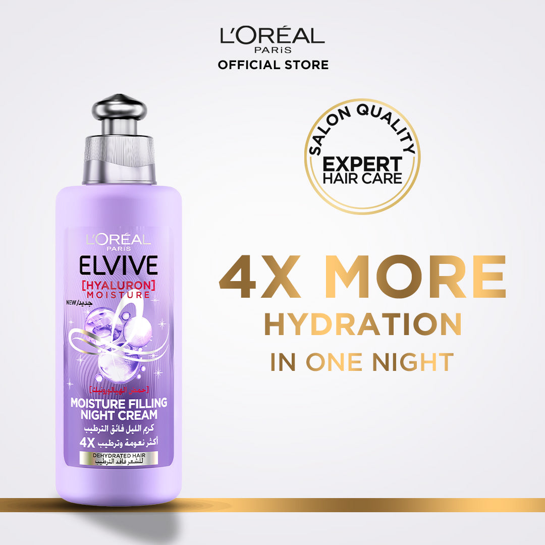 L'Oreal Paris - Elvive Hyaluron Moisture - Moisture Filling Night Cream - 200 ml