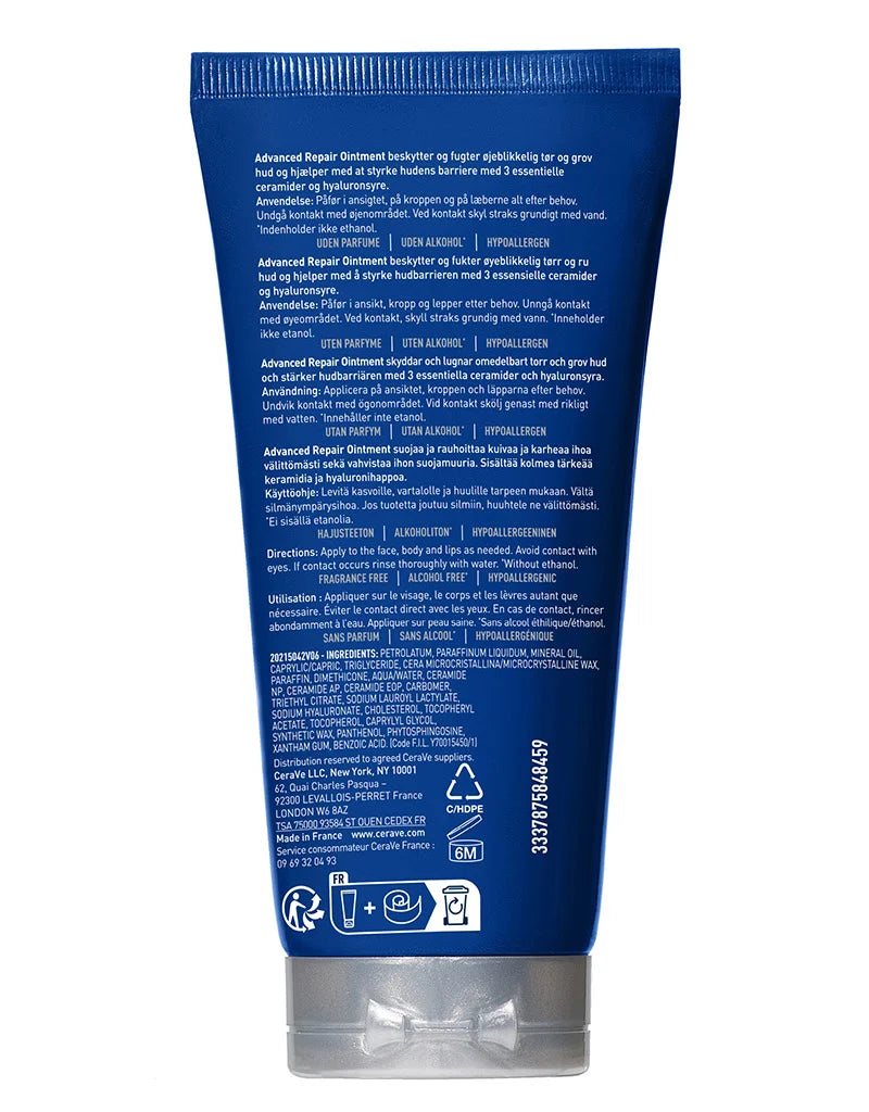 Cerave Advanced Repair Ointment Face Body Lips 3Oz/88Ml