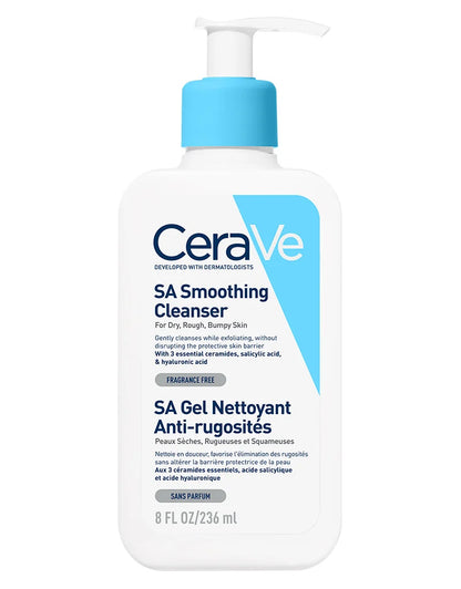 Cerave SA Smoothing Salicylic Acid Cleanser For Dry, Rough, Bumpy Skin 8Oz/236Ml