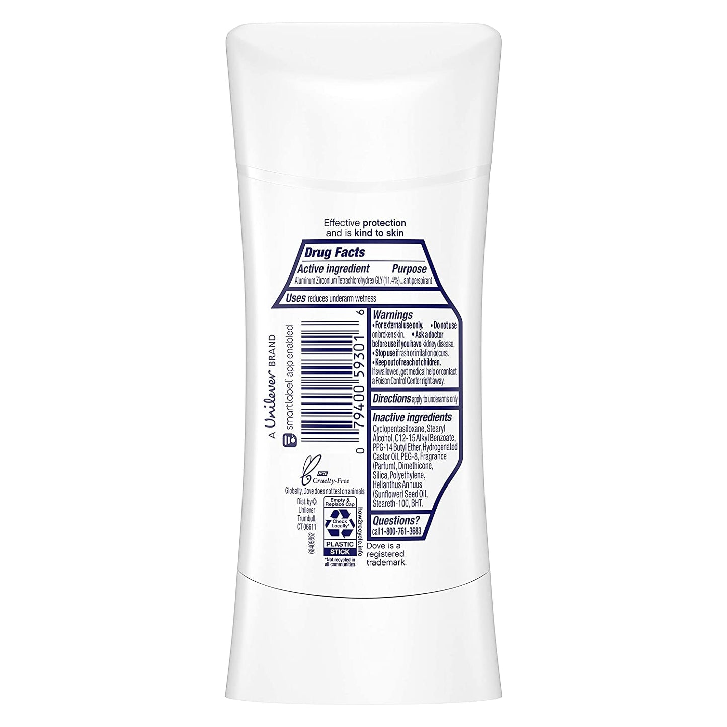 Dove Deodorant Stick A/P Invisible Clear Finish 74G