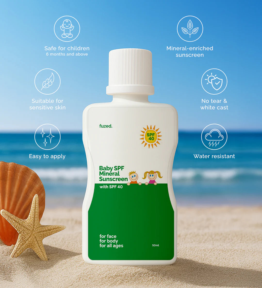 Fused Baby Sunscreen SPF 40 PA++ (50ml)