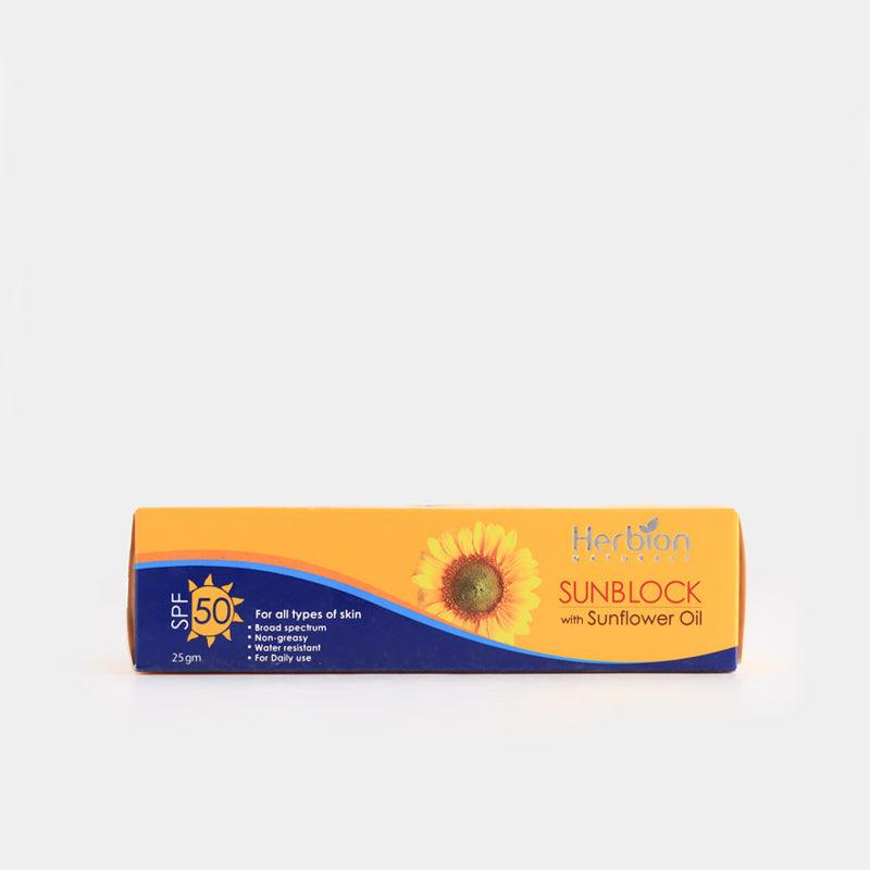 Herbion Naturals Sun Block With Sun Flower Oil 25Gm