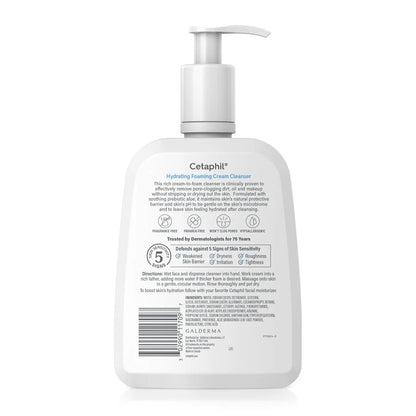 Cetaphil Hydrating Foaming Cream Cleanser Normal To Dry Skin 16Oz/473Ml