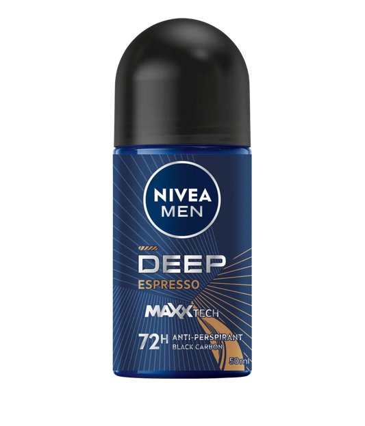 Nivea - Deodorant Roll On Men Deep Black Charcoal Espresso - 50Ml