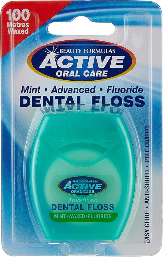 Beauty Formulas - Active Oral Care Mint Waxed Dental Floss 100M
