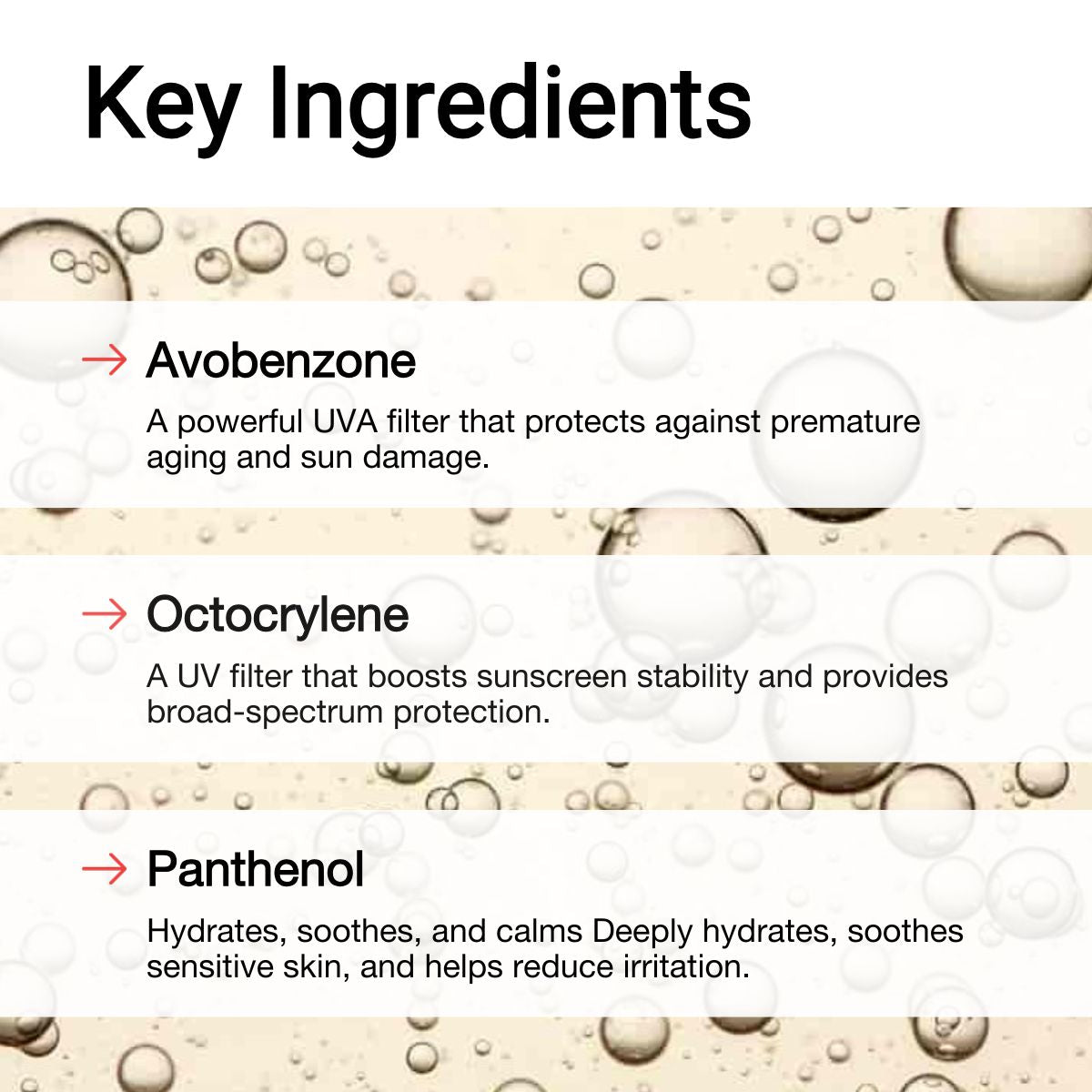 Key Ingredients of Daily Defence Sunscreen AccuFix Cosmetics