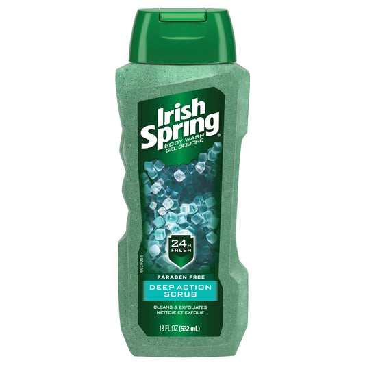 Irish Spring Body Wash Deep Action Scrub 18Oz/532Ml