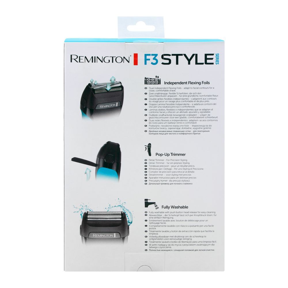 Remington F3 Style Series Electric Shaver Clean & Close Shaver, F3000