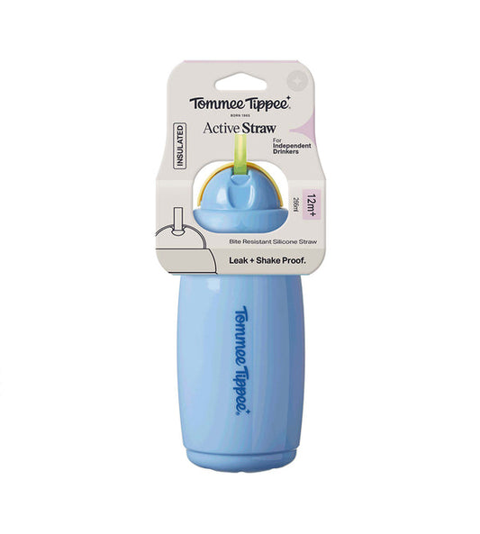 Tommee Tippee - Insulated Active Straw Cup 12m+ Blue - 266ml - TT 448013